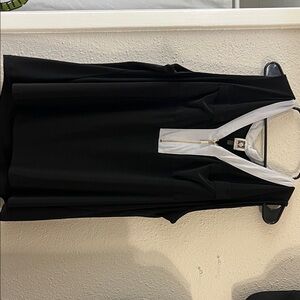 Black and White Sleeveless Top